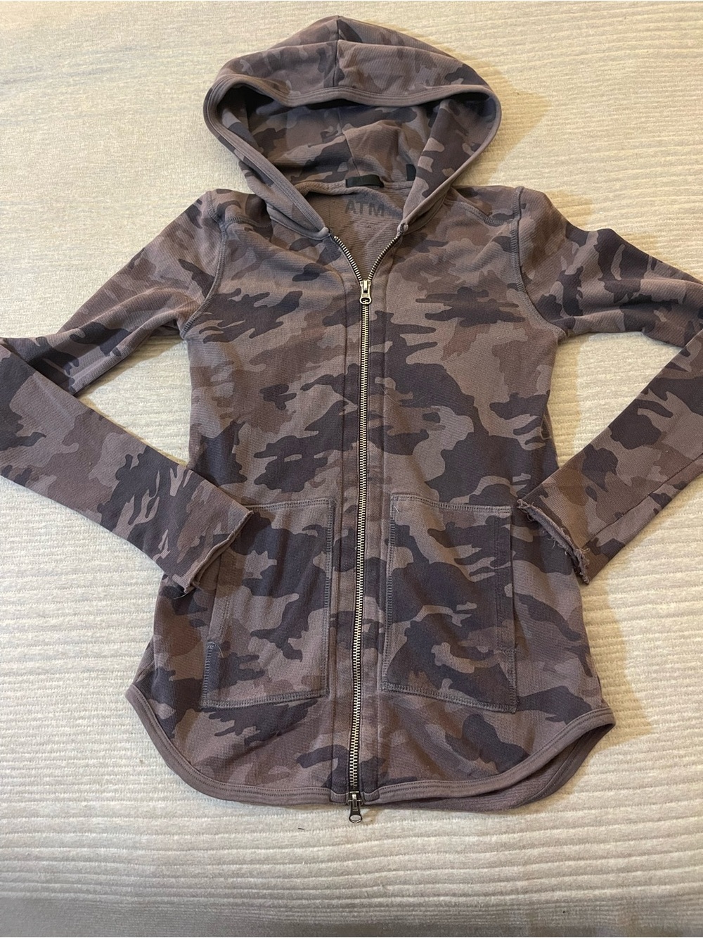 ATM Anthony Thomas Melillo camo hoodie blue ss small (185)